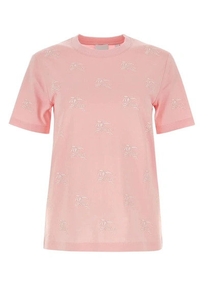 Burberry Printed Cotton T-shirt In Pink