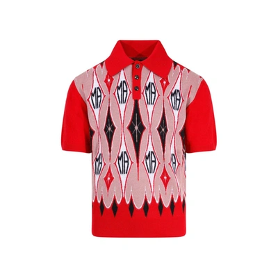 Amiri Button Detailed Short-sleeved Polo Shirt In Rosso