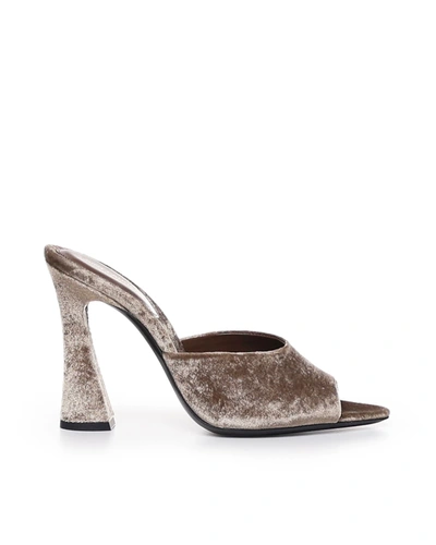 Saint Laurent Velvet Mule Suite In Taupe