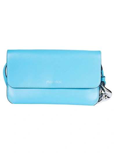 Jw Anderson Chain Phone Shoulder Bag In Turquoise