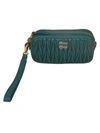 MIU MIU MIU MIU LOGO-PLAQUE ZIPPED CLUTCH BAG