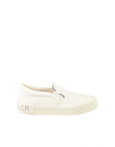Moncler Womens Ivory Slip On Sneakers In White