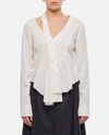 Stella Mccartney Asymmetric Seam Cut-out Shirt In White