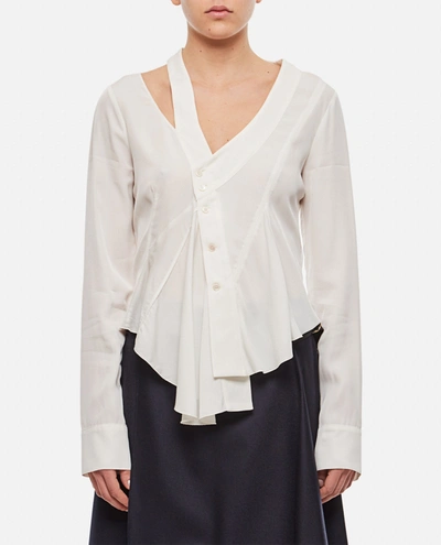 Stella Mccartney Asymmetric Seam Detailed Shirt In White