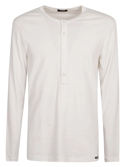 Tom Ford Henley Top In White