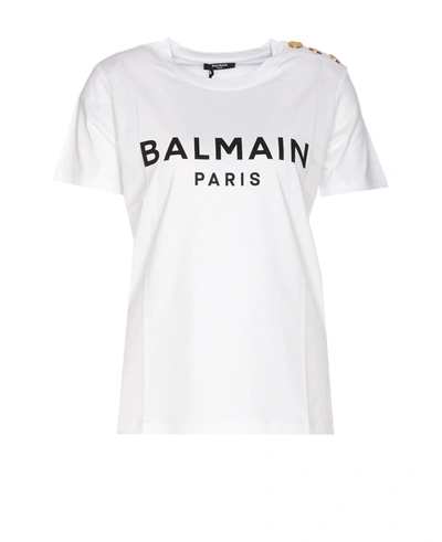 Balmain Ecosustainable Logo T-shirt In White