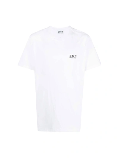 Golden Goose Star M`s Regular T-shirt / Logo/ Big Star Back/ Blackboard In White Black