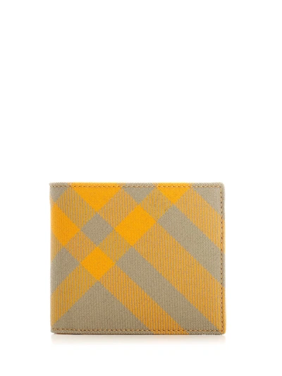 Burberry Wool And Leather Wallet In Yellow