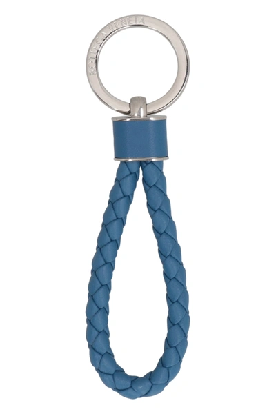 Bottega Veneta Leather Keyring In Blue