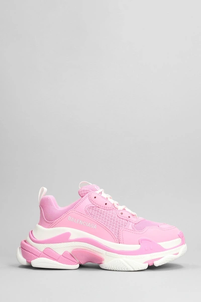 Balenciaga Pink Triple S Trainers In Rose-pink