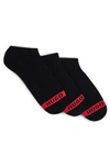Hugo Boss Three-pack Of Invisible Socks With Logo Details In Black