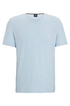 Hugo Boss Stretch-cotton T-shirt With Embroidered Logo In Blue