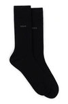 Hugo Boss Two-pack Of Regular-length Socks In A Cotton Blend In Black