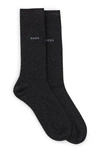 Hugo Boss Two-pack Of Regular-length Socks In A Cotton Blend In Charcoal 012