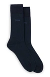 Hugo Boss Two-pack Of Regular-length Socks In A Cotton Blend In Dark Blue 401