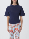 Etro Logo-embroidered Fitted T-shirt In Blue