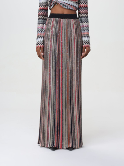 Missoni Striped Long Skirt In Black