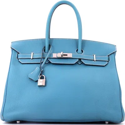 81034712 Birkin Handbag Blue Togo With Palladium Hardware 35