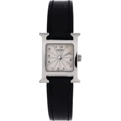 81034712 Heure H Quartz Watch Stainless Steel And Leather 17 In Black