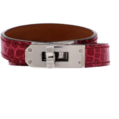 81034712 Kelly Double Tour Bracelet Shiny Alligator In Red