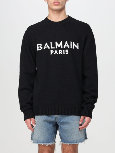 Balmain Man Black Wool Blend Sweater