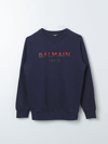 Balmain Blue Sweatshirt For Kids With Logo In Blue