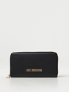 Love Moschino Logo Lettering Zipped Wallet In Black