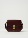 Apc A.p.c. Grace Leather Bag In Wine