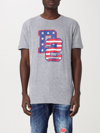 Dsquared2 Logo-print Distressed T-shirt In Grey
