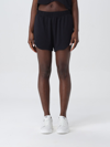 Ganni Printed Stretch Recycled-mesh Shorts In Black