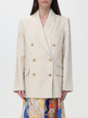 Zimmermann Matchmaker Double-breasted Whipstitched Linen Blazer In Beige