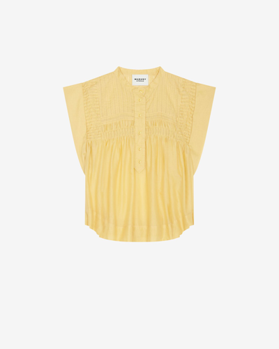 Isabel Marant Étoile Leaza Shirred Blouse In Sunlight
