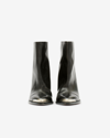 Isabel Marant Leather Ankle Boots With Cone Heel And Metal Detail In Schwarz