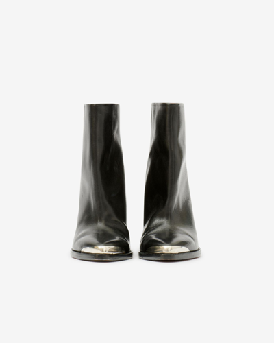 Isabel Marant Ladel Embellished Suede Ankle Boots In Black