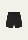 Frescobol Carioca Men's Drawstring Linen Cotton Shorts In Black