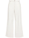 Blumarine White Wide-leg Cotton Jeans - Women's - Elastane/cotton In White
