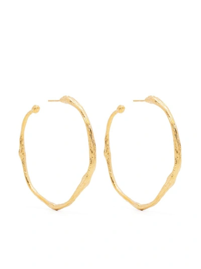 Forte Forte Irregular-design Large Hoop Earrings In Grey