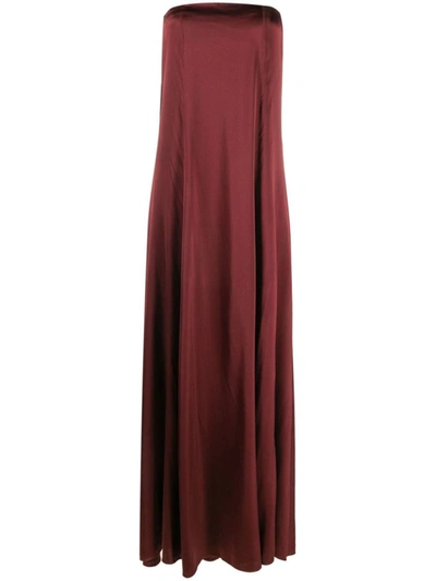 Forte Forte Forte_forte ”colonna” Dress In Stretchy Silk Satin In Brown
