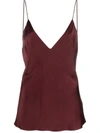 Forte Forte V-neck Silk Satin Top In Brown