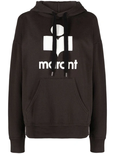 Isabel Marant Étoile Mansel Logo Printed Drawstring Hoodie In Black