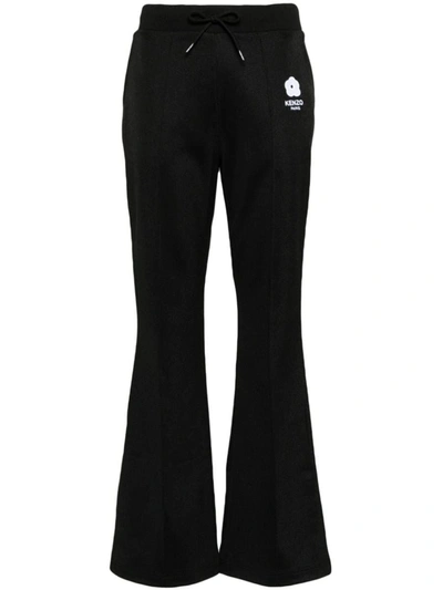 Kenzo Boke Flower Flared Track Pants In Black