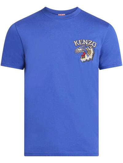 Kenzo Tiger Varsity Slim T-shirt Clothing In Blue