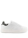 Lanvin Ddb0 Sneakers In Leather With Applied Studs In 00m2 White Silver