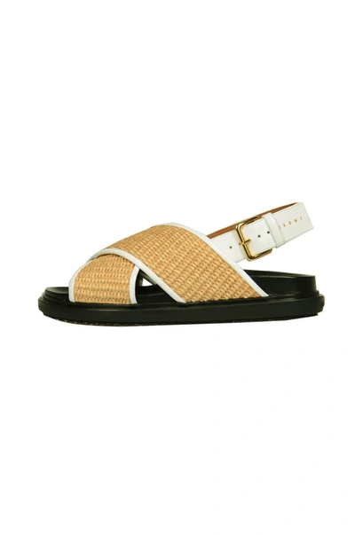 Marni Sandals In Natural/white/black