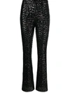 Oseree Oséree Wide-leg Trousers Embellished With Sequins In Black