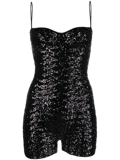 Oseree Oséree Paillettes Mini Jumpsuit Clothing In Black