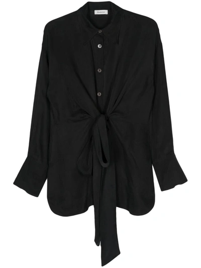 Rodebjer Twill Long-sleeved Shirt In Black
