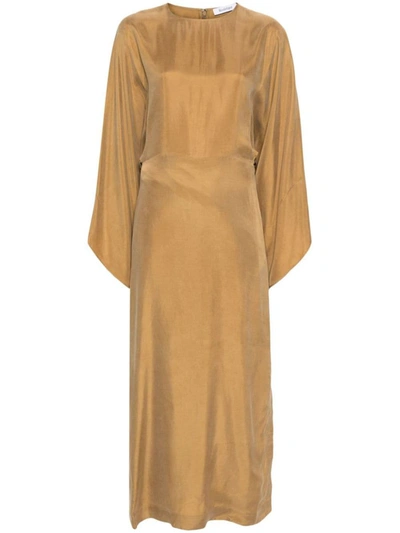 Rodebjer Dreana Twill Maxi Dress In Brown