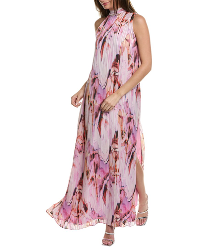 Black Halo Abstract-print Sleeveless Shift Gown In Multi