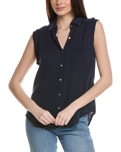 Michael Stars Monique Button-down Tank In Blue